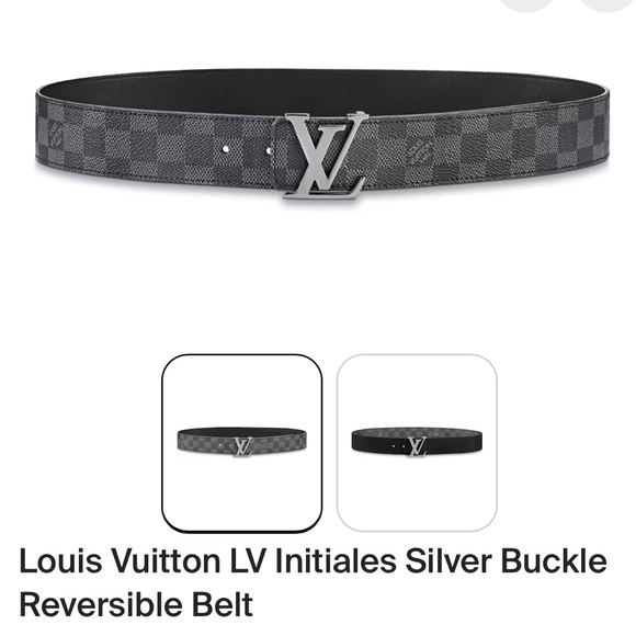 Louis Vuitton LV Initiales Silver Buckle Reversible Belt Size 100/40 - Picture 9 of 10